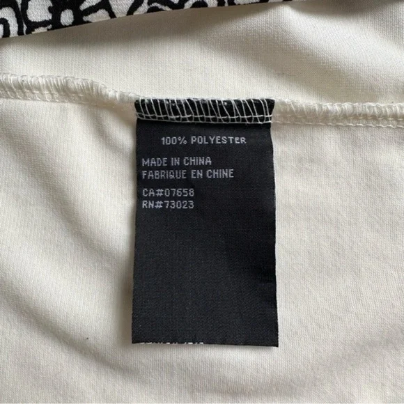 QED London Boho Tunic Top Dress White Black Paisley Flutter Ruffle Sleeves - L - Picture 12 of 14